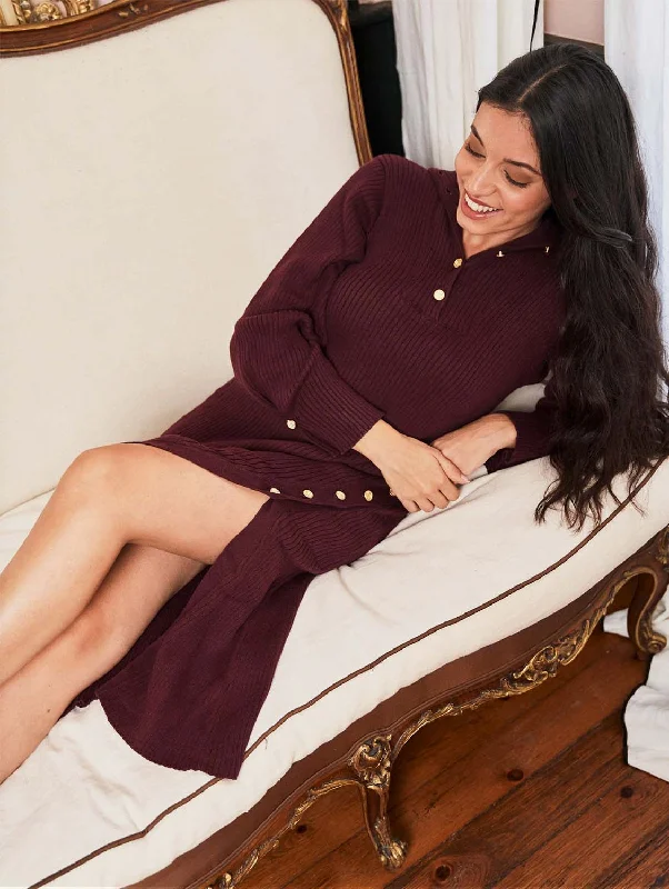 Vintage-chicHighlands Organic Cotton Dress | Burgundy