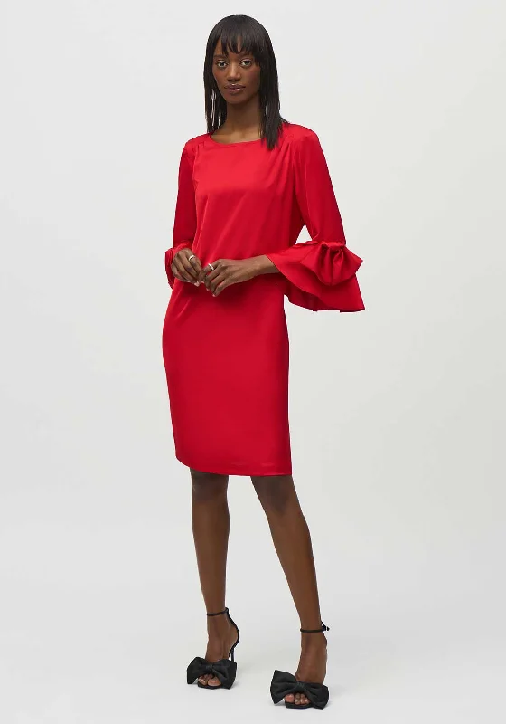 Capsule-wardrobeJoseph Ribkoff Satin Bow Sleeve Shift Dress, Red