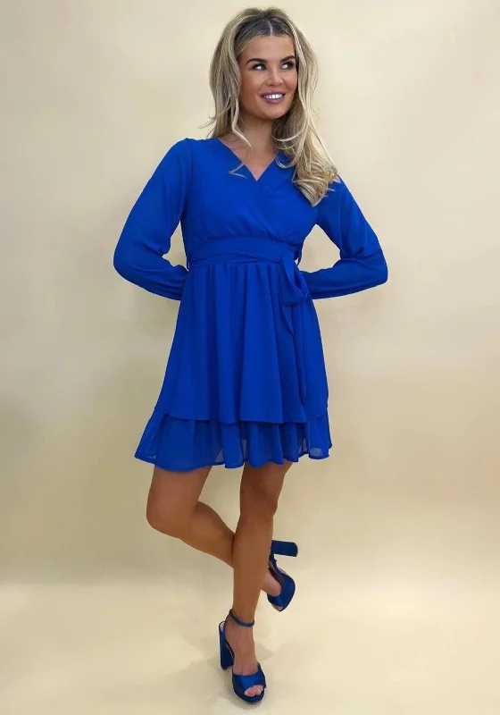Monochrome-coolKate & Pippa Steffi Tiered Mini Dress, Royal Blue