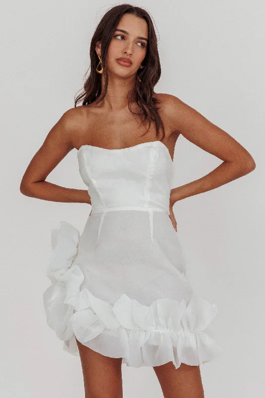 Artfully-simpleL'amour Toujours Frill Accent Mini Dress White