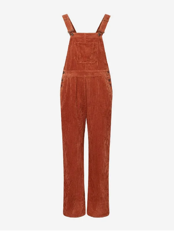 Refined-modernLeni Women's Organic Cotton Corduroy Dungaree | Ginger