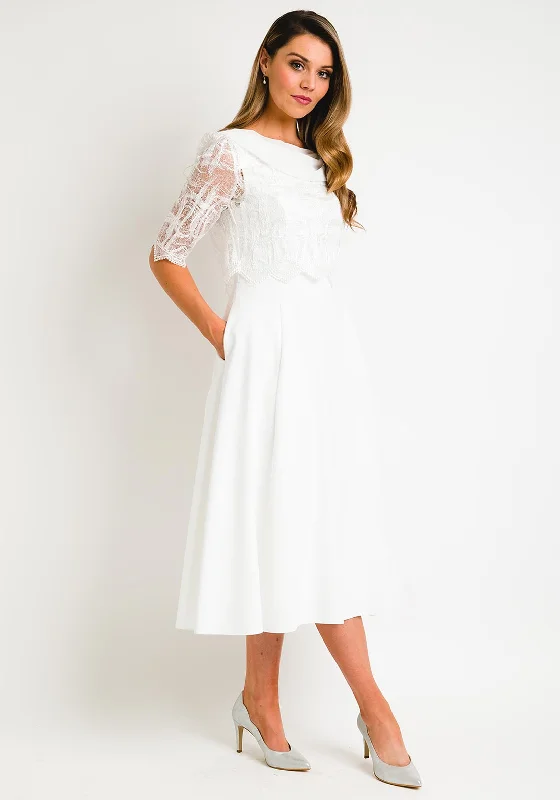 Monochromatic-styleLizabella Lace Bolero & Flared Dress, Ivory