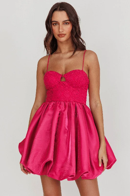 Crisp-cleanLucia Bubble Skirt Mini Dress Hot Pink