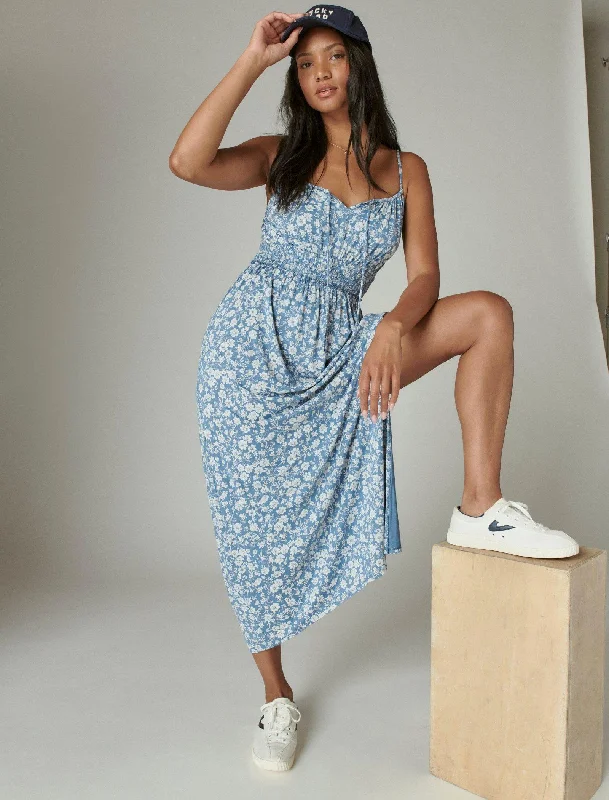 PolishedLucky Brand Women's Printed Smocked Dress