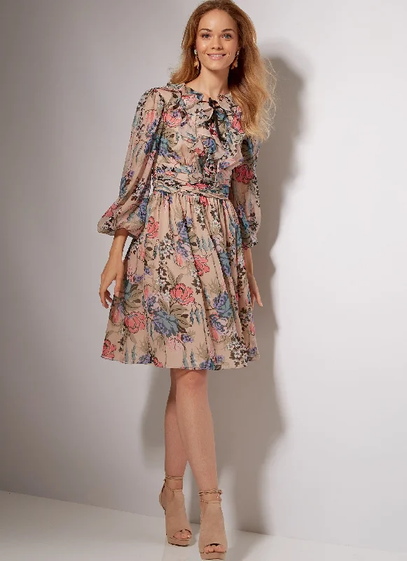 Chic-effortlessM7537 Misses' Banded, Gathered-Waist Dresses