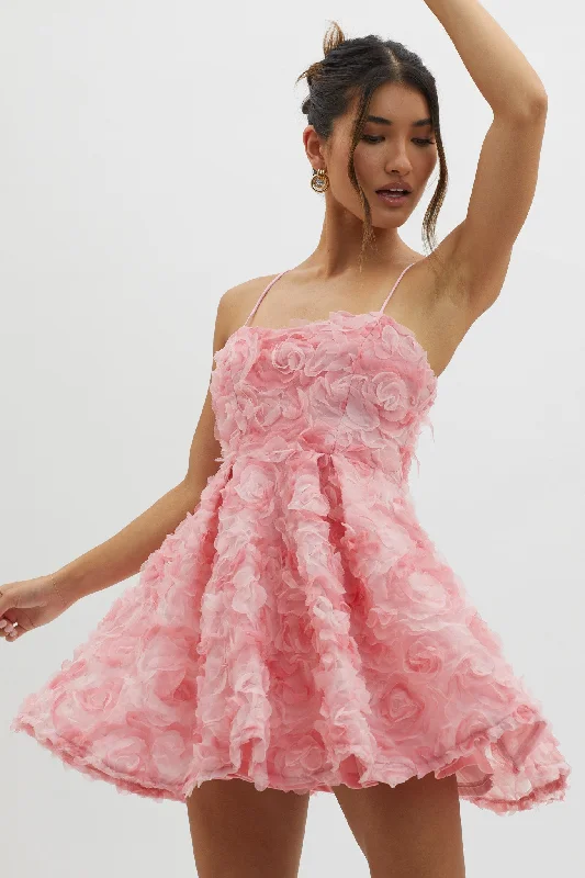 Poolside perfectionMariela Floral Embellished Mini Dress Pink
