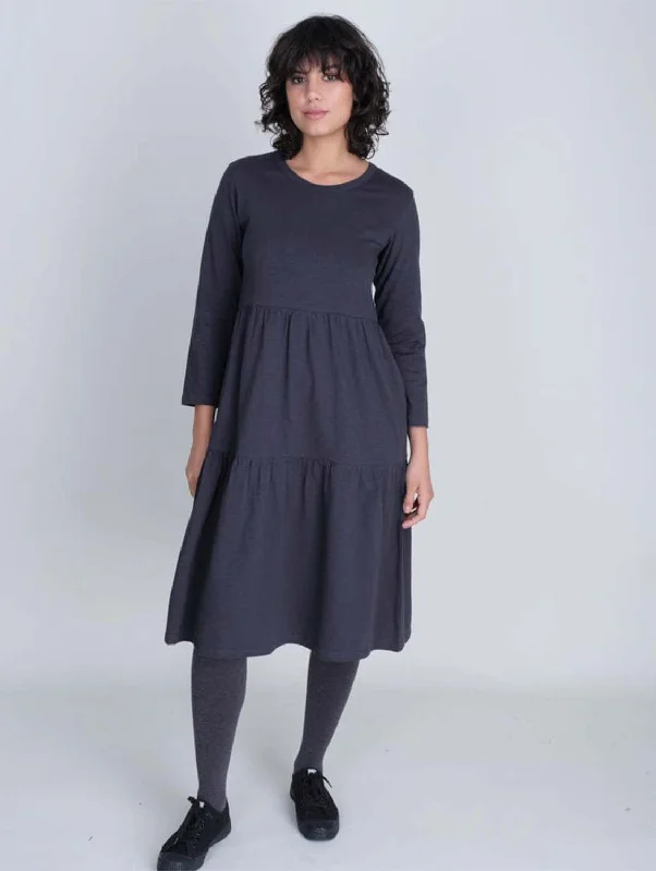 Laid-back-luxeMaya Organic Cotton Jersey Dress | Grey
