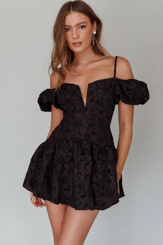 Figure-huggingMon Bebe Drop Waist Mini Dress Black