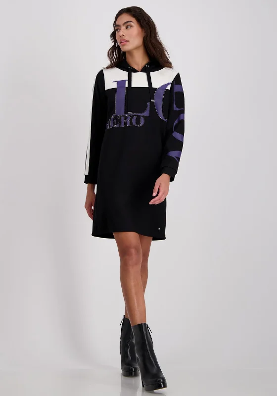 Sophisticated-simplicityMonari Text Print Hooded Sweater Dress, Black