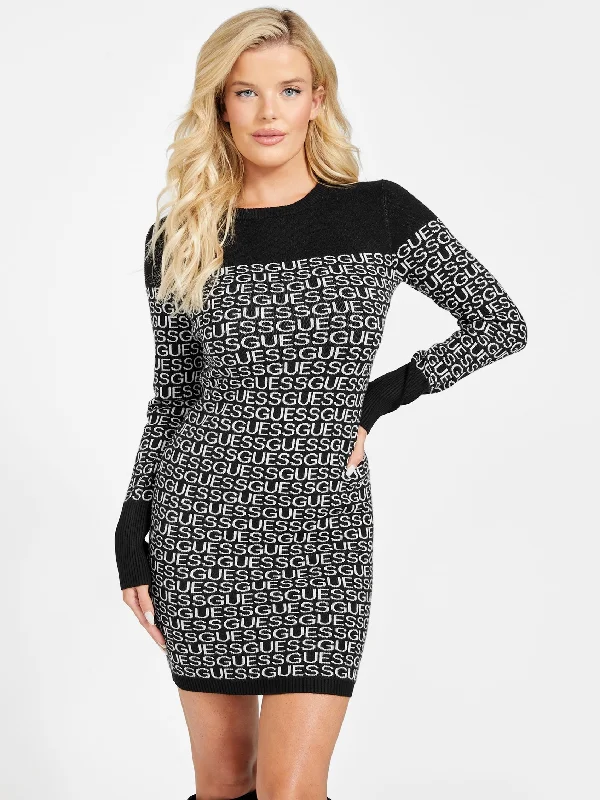 Monochrome-stylishMuna Logo Sweater Dress