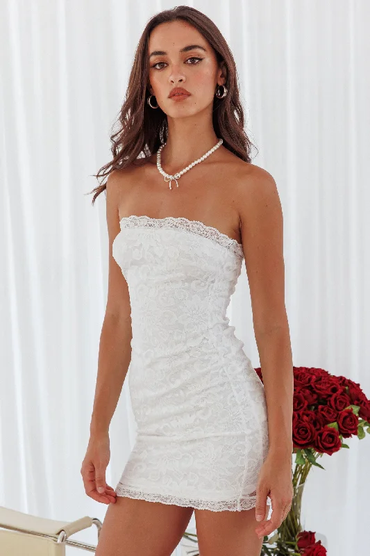High-endMust Be Love Lace Mini Dress White