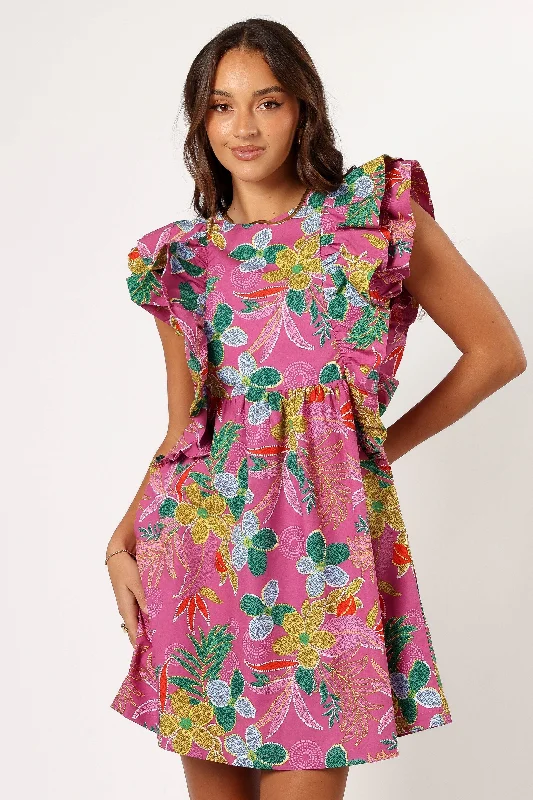 Effortlessly enchantingOdin Ruffle Mini Dress - Pearly Purple