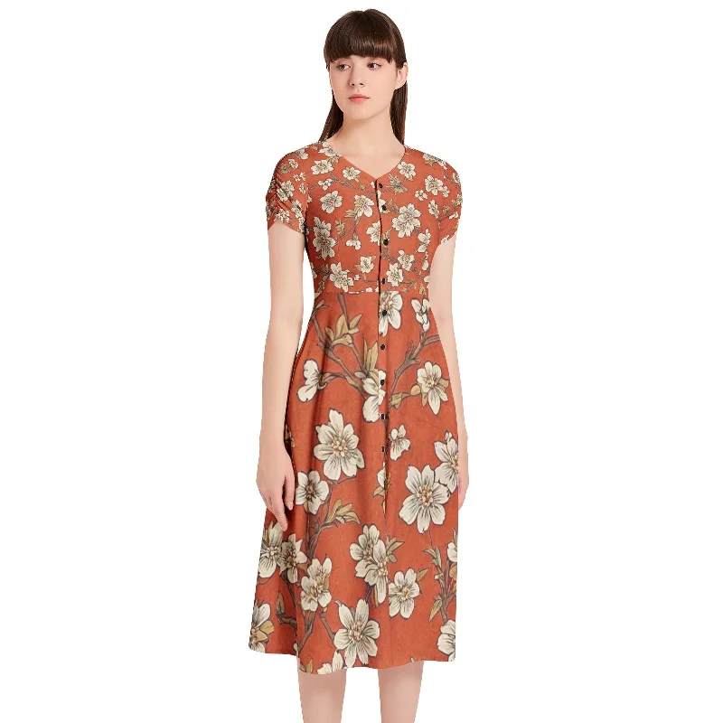 Essential dressingPuff Sleeve Button Through Dress
