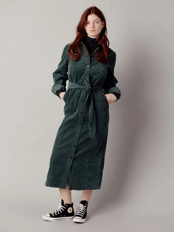 Sporty-streetReina Women's Organic Cotton Cord Dress | Soft Ivy