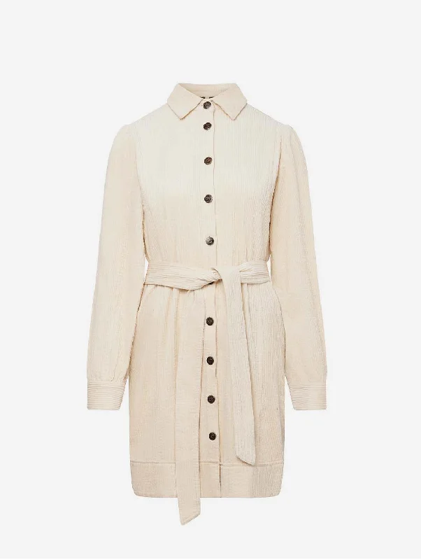 Sleek-tailoringRuby Women's Organic Cotton Corduroy Dress | Winter White