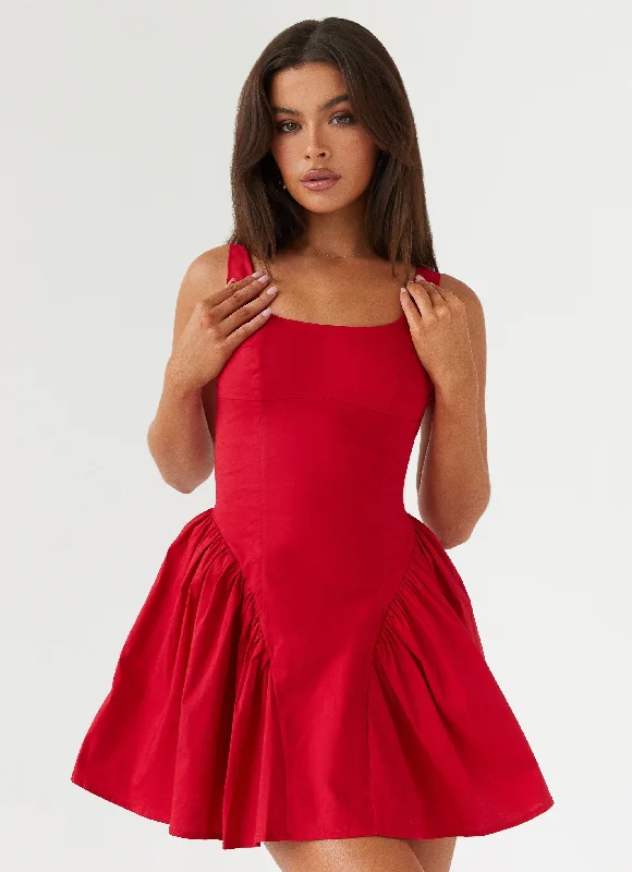 Experimental-fashionSassy Soiree Corset Mini Dress - Red