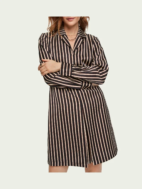 Structured-simplicityScotch & Soda Striped Pleat Detail Dress