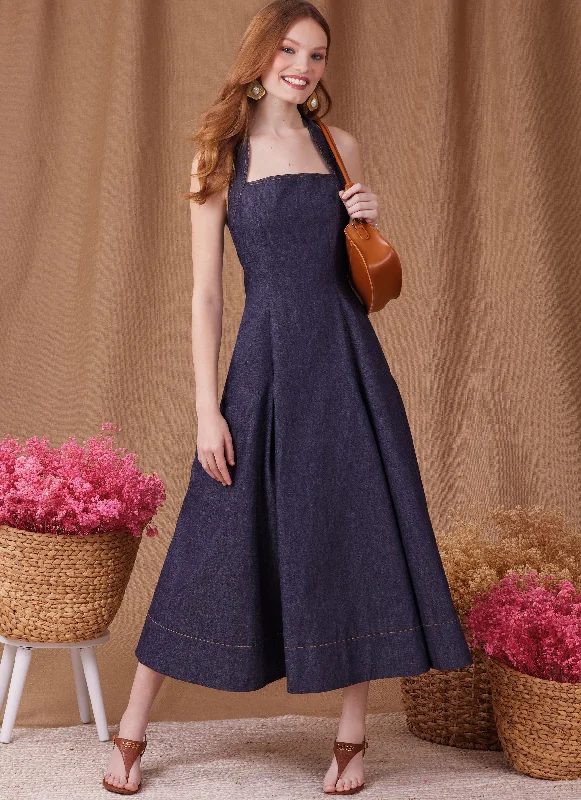 Metropolitan-coolSimplicity Sewing Pattern 9949 Flared Halter Neck Dress