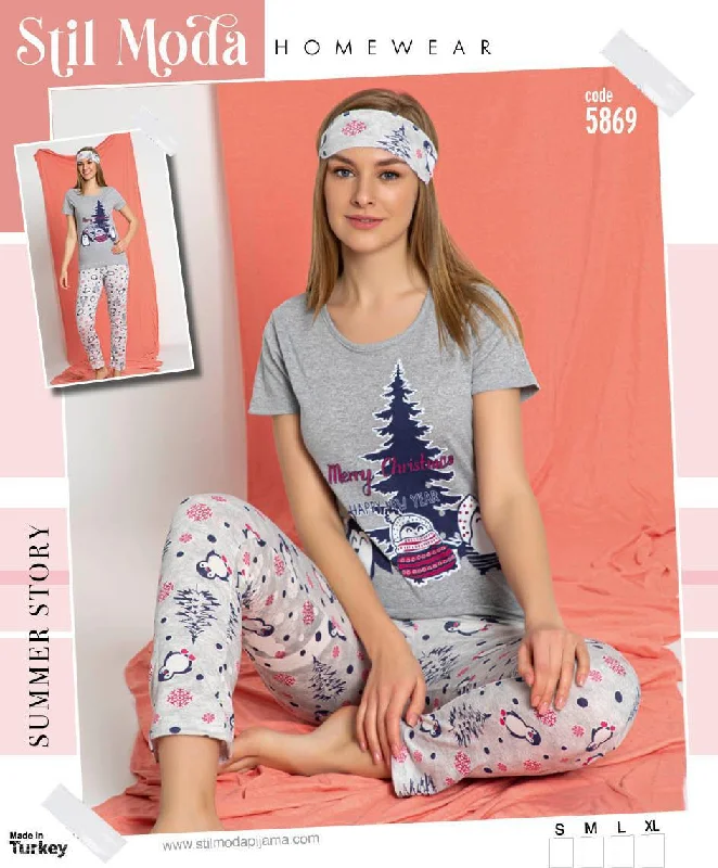 Statement-making glamourStill Moda Home wear Turkish Viscose Pajama-5869