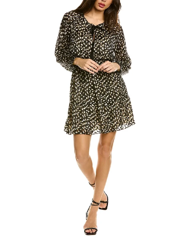 Statement-making glamourTheory Satin Burnout Silk-Blend Mini Dress