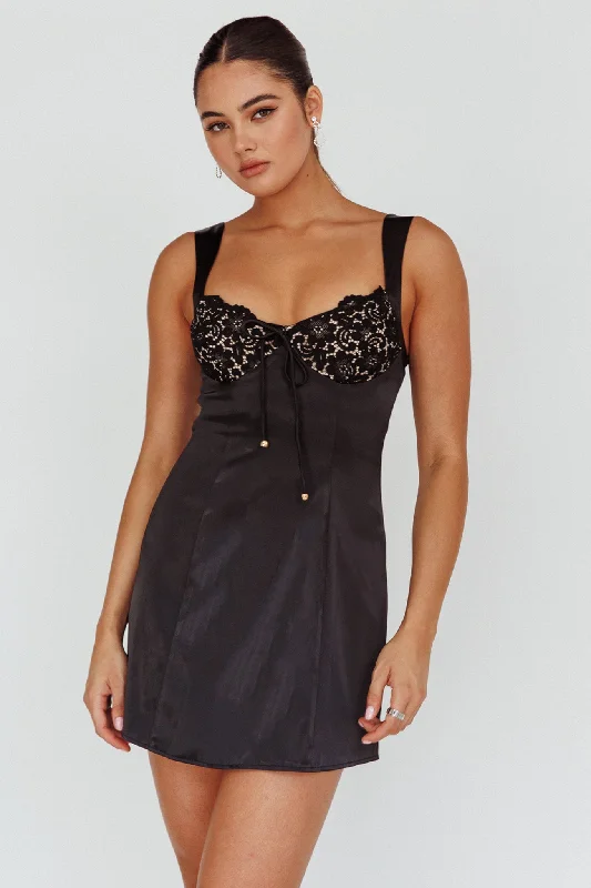 Bold-luxeTi Amo Lace Bust Mini Dress Black