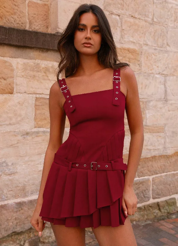 NostalgicUma Mini Dress - Cherry Red