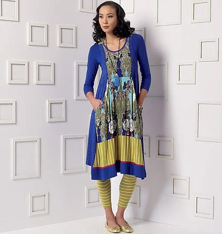 Elegant-minimalistVogue Pattern 9108 Top, Dress, Leggings