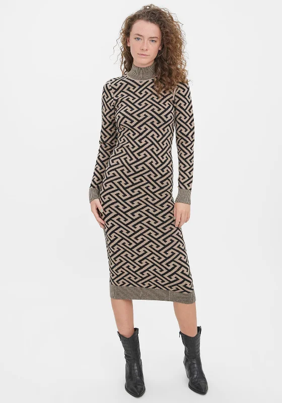 Hepburn-esqueVero Moda Aria Cross Tee Knit Dress, Beige