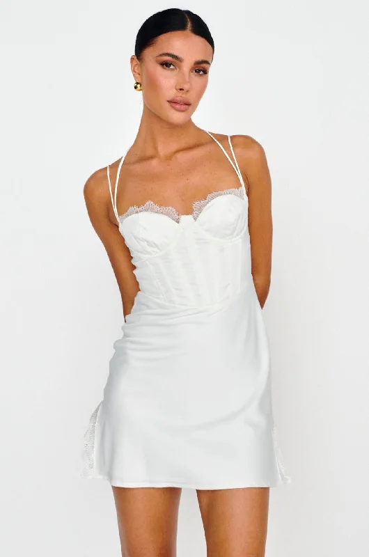 Bold-cutWishing On A Star Bustier Mini Dress White