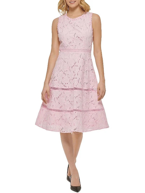 Poolside perfectionWomens Eyelet Knee Shift Dress