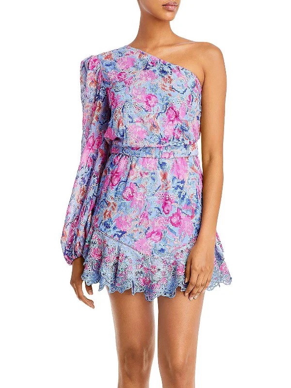High-street styleWomens Eyelet Mini Mini Dress