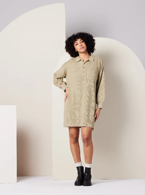 Street-techGriffin Sweater Dress - Khaki Green