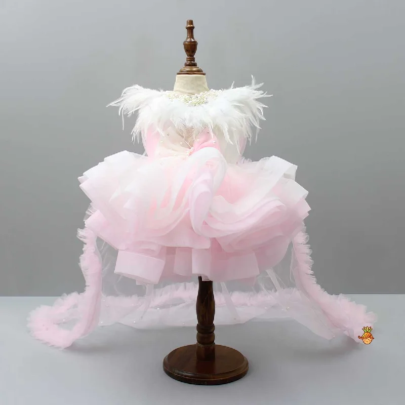 Monochrome-elegancePre Order: Dual-Colour Princess Net Flared Dress