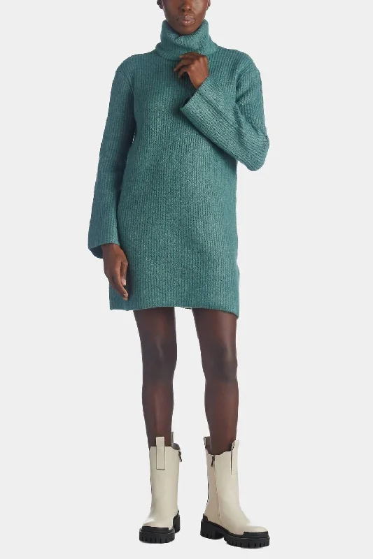 Muted-tonesAbbie Sweater Dress In Foliage Green