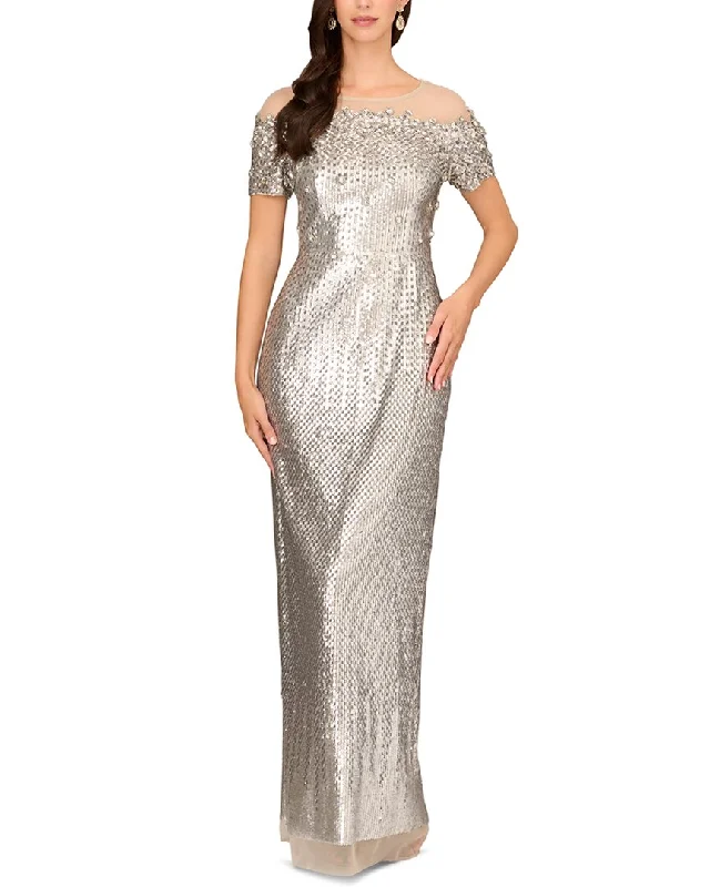 TimelessAidan Mattox Fully Beaded Long Dress