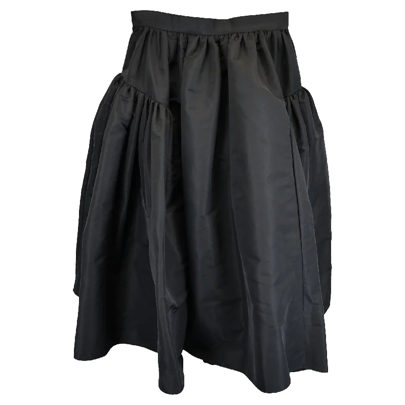 Old-school charmAlexander Mcqueen Midi Tiered Flare Skirt in Black Polyester