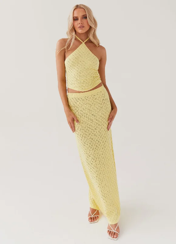 Underground-chicAmanza Knit Maxi Skirt - Lemon