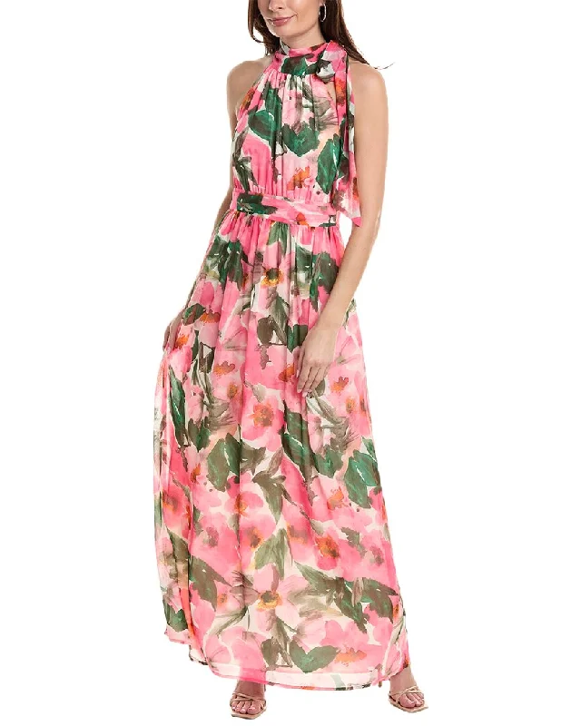Futuristic-silhouettesAnne Klein Halter Neck Bow Maxi Dress