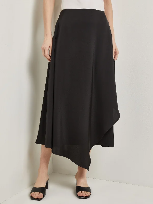 Parisian classicAsymmetrical Charmeuse Maxi Skirt