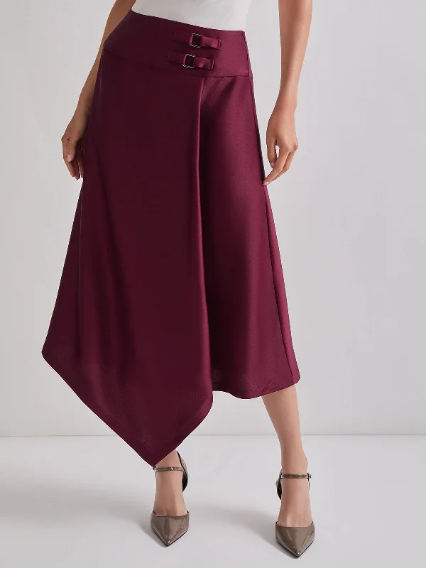 Victorian-inspiredAsymmetrical Crepe de Chine Maxi Skirt