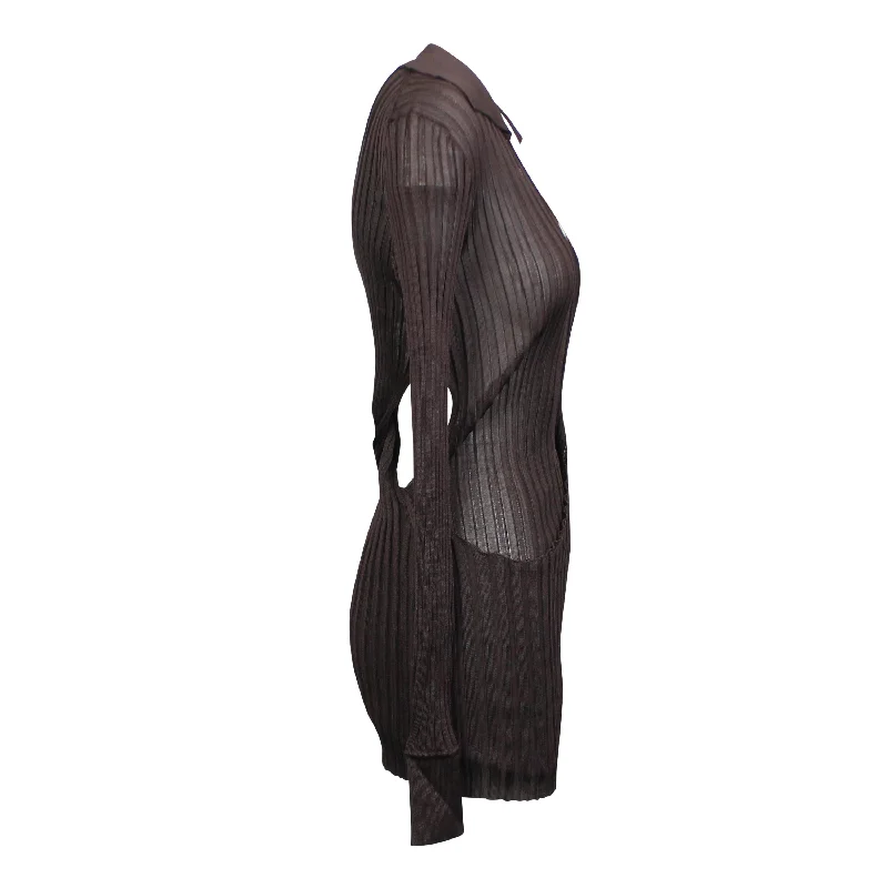 Modern-luxeBrown Lightweight Silk Sweater Dress