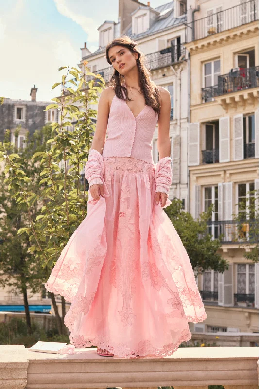 TimelessBurano Bouquet Applique Embroidered Maxi Skirt