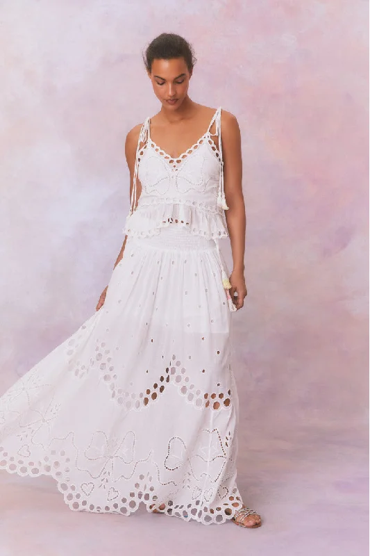 LegendaryCassaro Eyelet Cotton Maxi Skirt