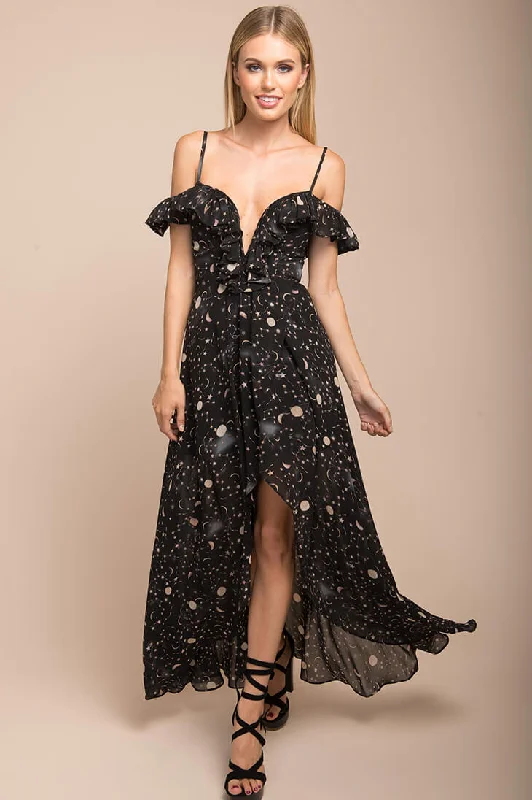 LuxuriousCeleste Star Print Maxi Dress
