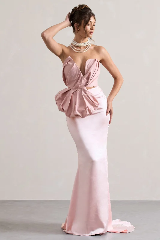 ChicCouture | Pink Satin Maxi Skirt