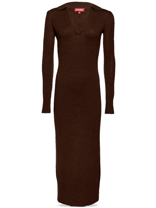 Minimal-glamCrown Womens Collared Long Sweaterdress