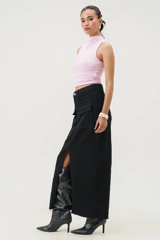 GracefulWednesday Black Maxi Skirt