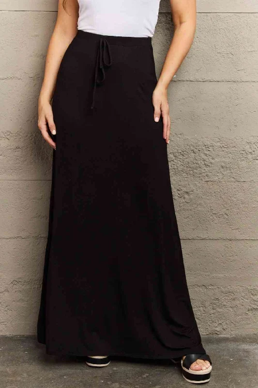 Understated eleganceCulture Code For The Day Full Size Flare Maxi Skirt in Black