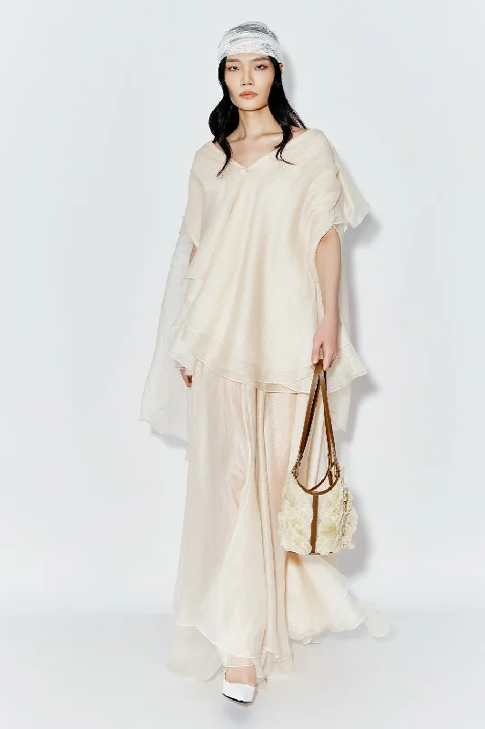 Statement-makingDesert Flared Layered Chiffon Maxi Skirt