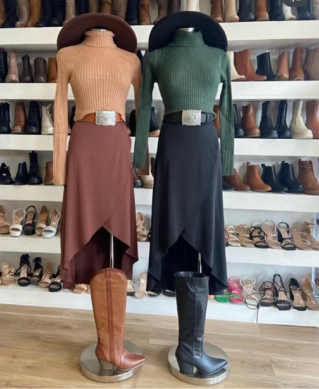Oversized-trendyDraped Maxi Skirt